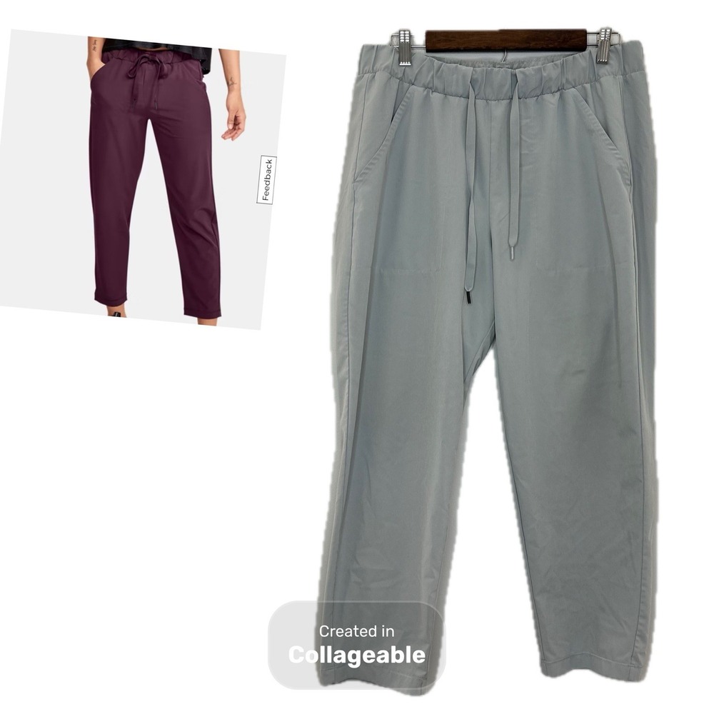 Under Armour Pants Women's Large Loose Light Gray Athletic Ankle Stretch Active